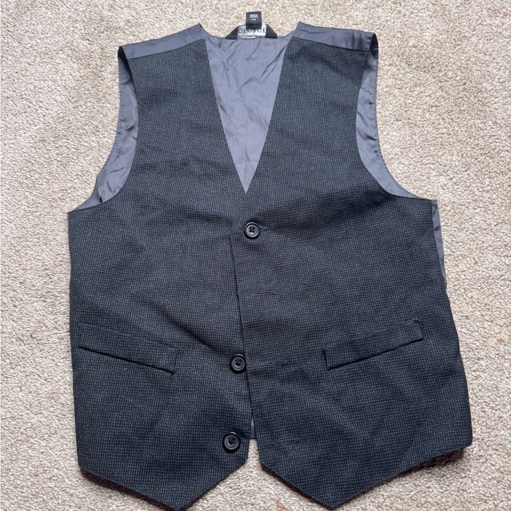 George Kids Gray Textured Dress Vest